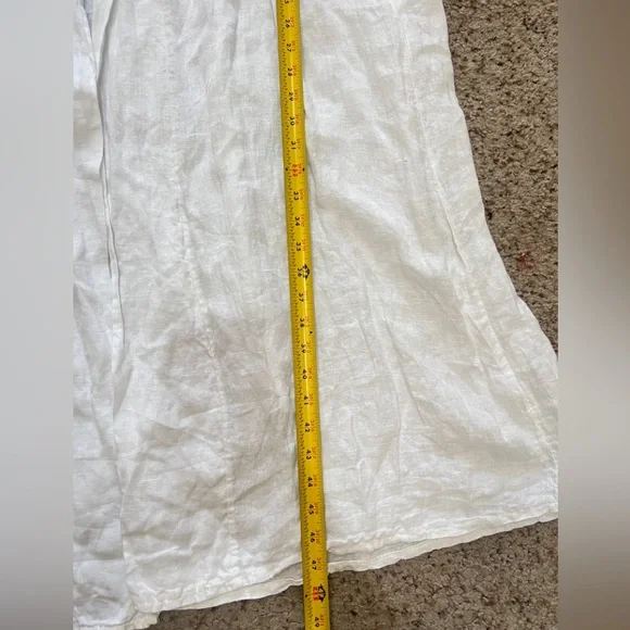 Made in Italy linen white Open Long Cardigan Pocket Lagenlook Beach relaxed SZ M - Picture 13 of 15